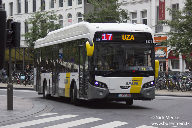 Foto van DeLijn VDL Citea SLF-120 Hybrid 5879 Standaardbus door Busentrein