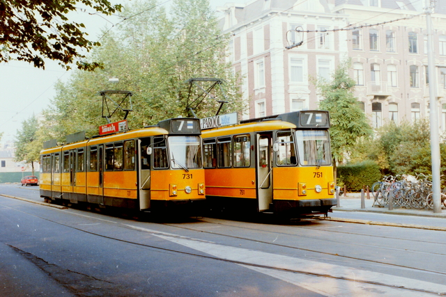 Foto van GVB 8G-tram 751 Tram door CN6635