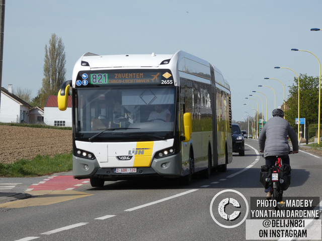 Foto van DeLijn VDL Citea SLFA-180 Hybrid 2655 Gelede bus door Delijn821