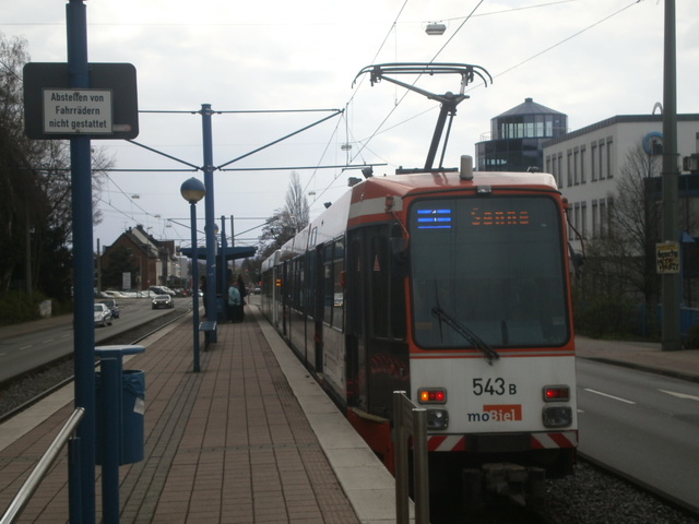 Foto van MoBiel Stadtbahnwagen M/N 8 543 Tram door Perzik