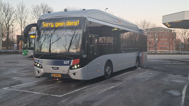 Foto van RET VDL Citea SLE-120 Hybrid 1301 Standaardbus door treinspotter-Dordrecht-zuid