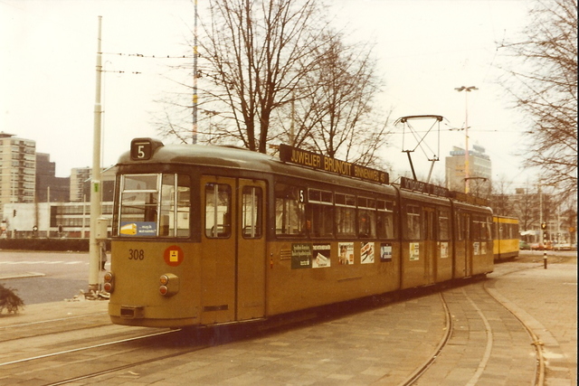 Foto van RET Rotterdamse Düwag GT8 1308 Tram door JanWillem
