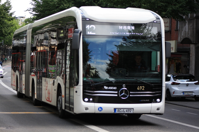 Foto van ASEAG Mercedes-Benz eCitaro G 492 Gelede bus door_gemaakt Tramspoor