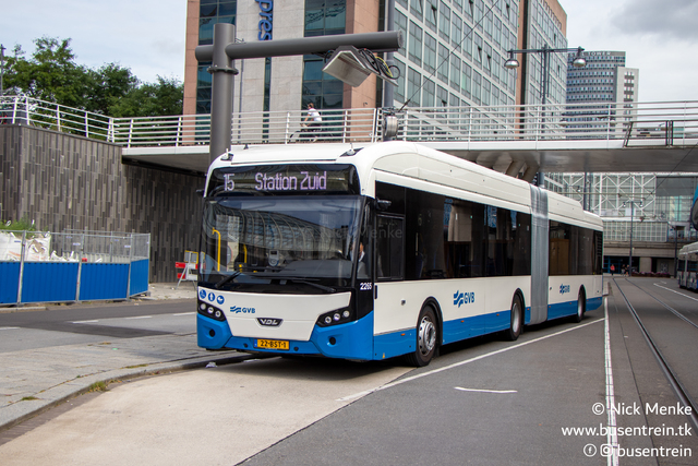 Foto van GVB VDL Citea SLFA-180 Electric 2265 Gelede bus door_gemaakt Busentrein