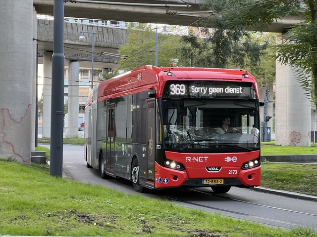 Foto van GVB VDL Citea SLFA-180 Electric 2173 Gelede bus door_gemaakt Stadsbus