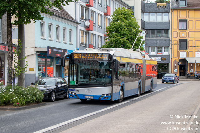 Foto van SWS Solaris Trollino 18 870 Gelede bus door Busentrein