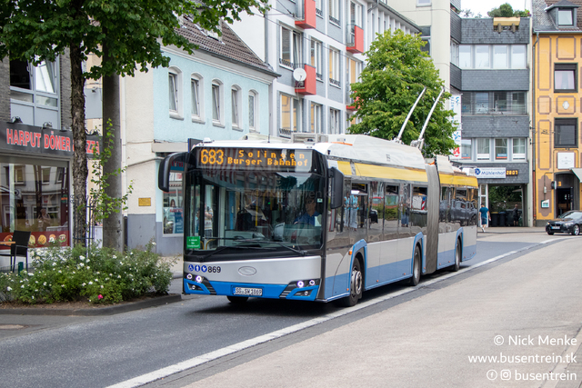 Foto van SWS Solaris Trollino 18 869 Gelede bus door Busentrein