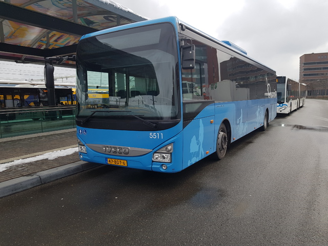 Foto van OVinIJ Iveco Crossway LE (12mtr) 5511 Standaardbus door_gemaakt treinspotter-Dordrecht-zuid