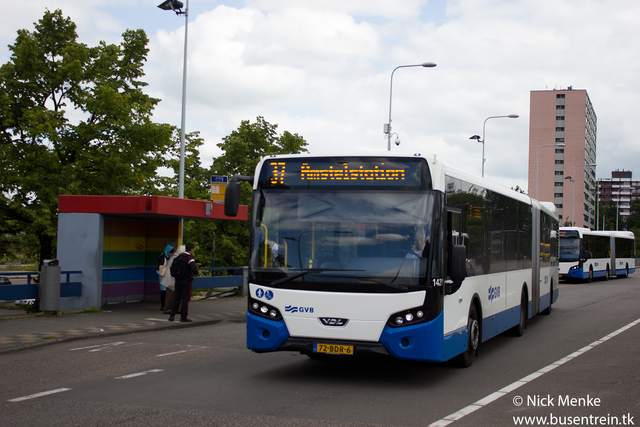 Foto van GVB VDL Citea SLFA-180 1421 Gelede bus door_gemaakt Busentrein