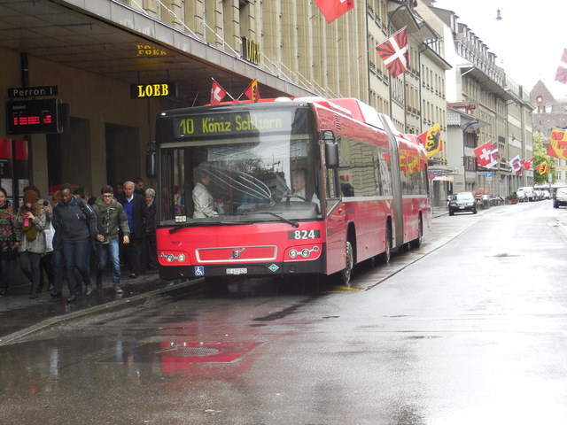 Foto van Bernmobil Volvo 7700A CNG 824 Gelede bus door Stadsbus