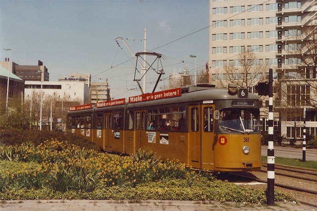 Foto van RET Rotterdamse Düwag GT8 361 Tram door JanWillem