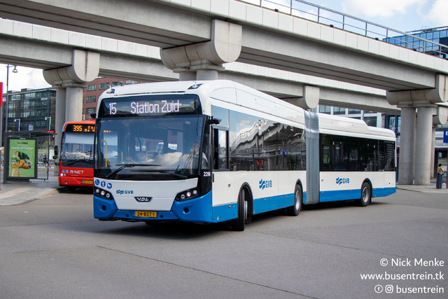 Foto van GVB VDL Citea SLFA-180 Electric 2266 Gelede bus door_gemaakt Busentrein