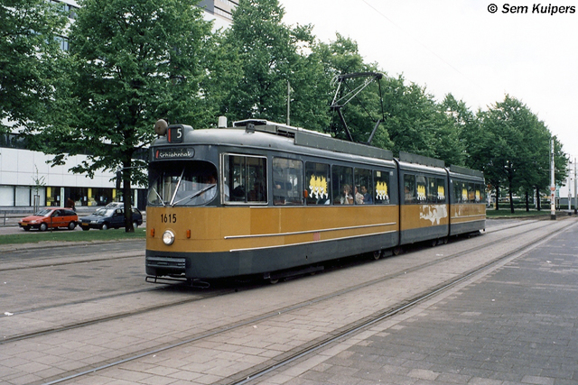 Foto van RET Rotterdamse Düwag GT8 1615 Tram door RW2014
