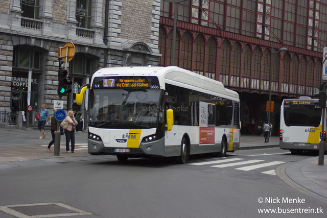 Foto van DeLijn VDL Citea SLF-120 Hybrid 5886 Standaardbus door Busentrein
