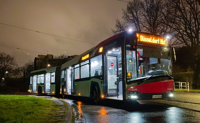 Foto van Rheinbahn Solaris Urbino 18 8546 Gelede bus door svanpoppel