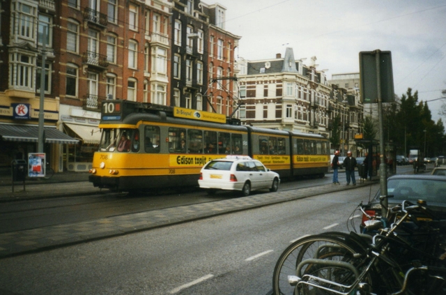 Foto van GVB 7G-Tram 708 Tram door Roel1953