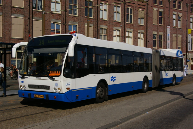Foto van GVB Berkhof Jonckheer G 567 Gelede bus door wyke2207
