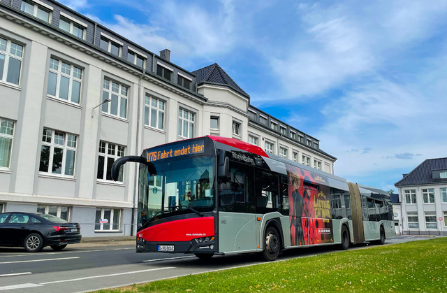 Foto van Rheinbahn Solaris Urbino 18 8662 Gelede bus door svanpoppel