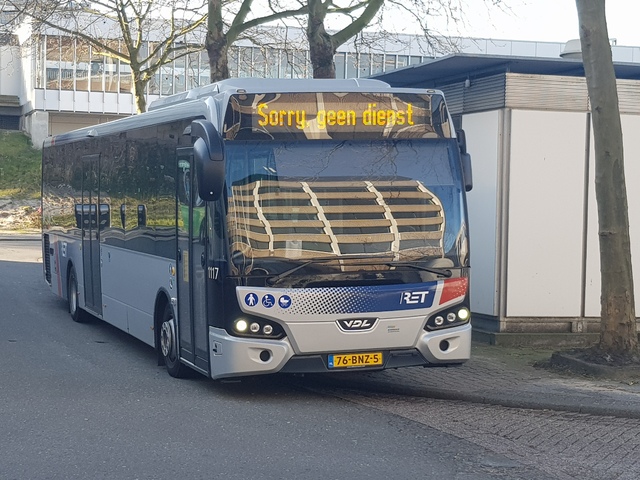 Foto van RET VDL Citea LLE-120 1117 Standaardbus door treinspotter-Dordrecht-zuid